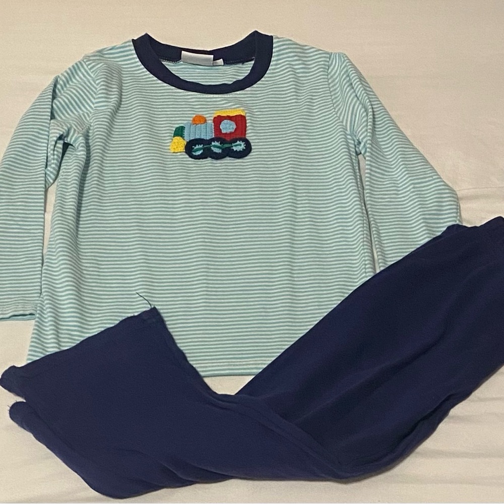 Kids Matching Set - Blue and Navy Train - 4t